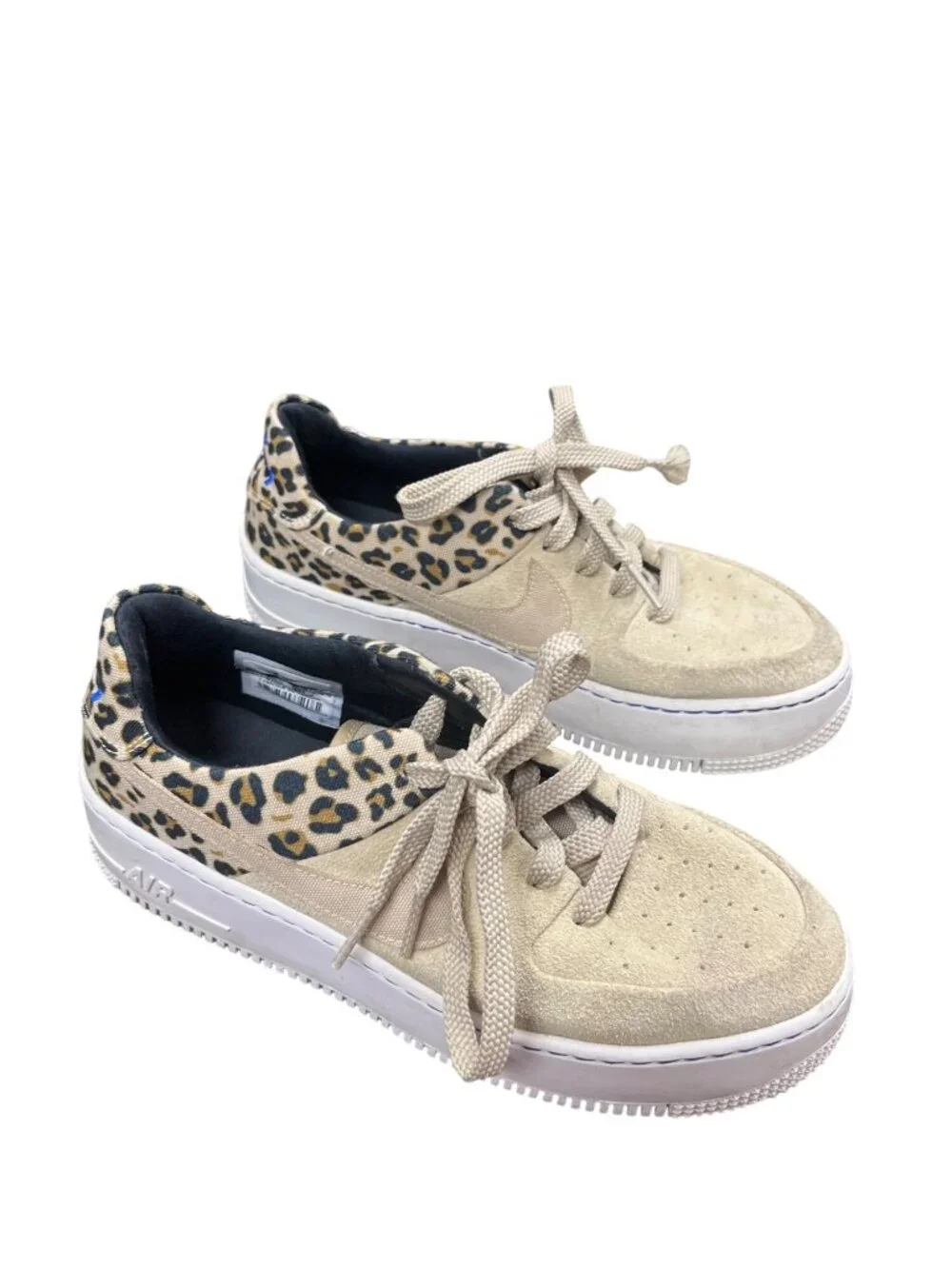 Nike AF1 wms Sage Premium leopard low top tan suede sneakers sz 7.5 SKU 10-521